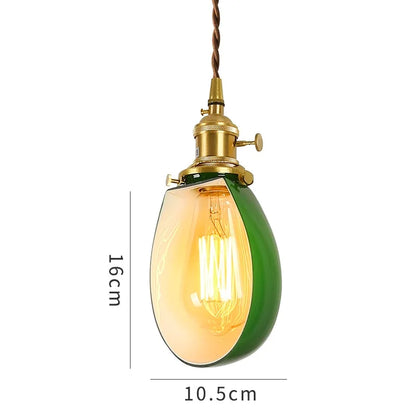 Decorbites™ Edison Vintage Pendelleuchte Grünes Glas Kupferfassung Heimdekoration
