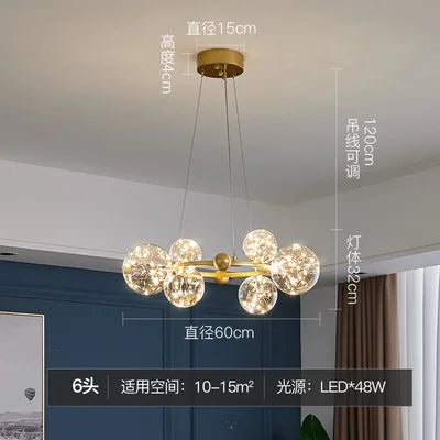Decorbites™ Goldener Ring-Glasball-Lüster mit Fernbedienung für Wohn- und Esszimmer
