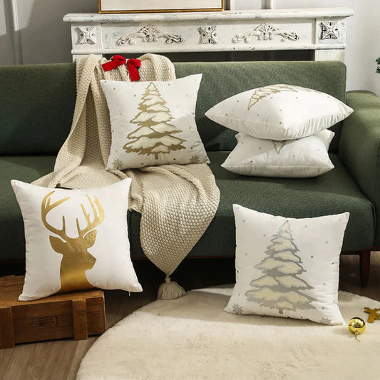 Decorbites™ Besticktes Weihnachtskissenbezug-Set - Festliche Feiertags-Dekoration für Zuhause