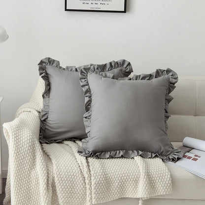 Decorbites™ Französisches Rüschengarnitur Kissenbezug Weich Bequem Einfarbig Sofaüberzug