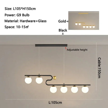 Decorbites™ Glas-Kugeln-LED-Hängelampe für Esszimmer, Wohnzimmer, Schlafzimmer, Küche