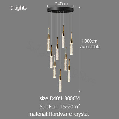 Decorbites™ Kristall-Leuchter: Moderner Luxus-Spiralen-Treppe Wohnzimmer- & Schlafzimmer-Beleuchtung