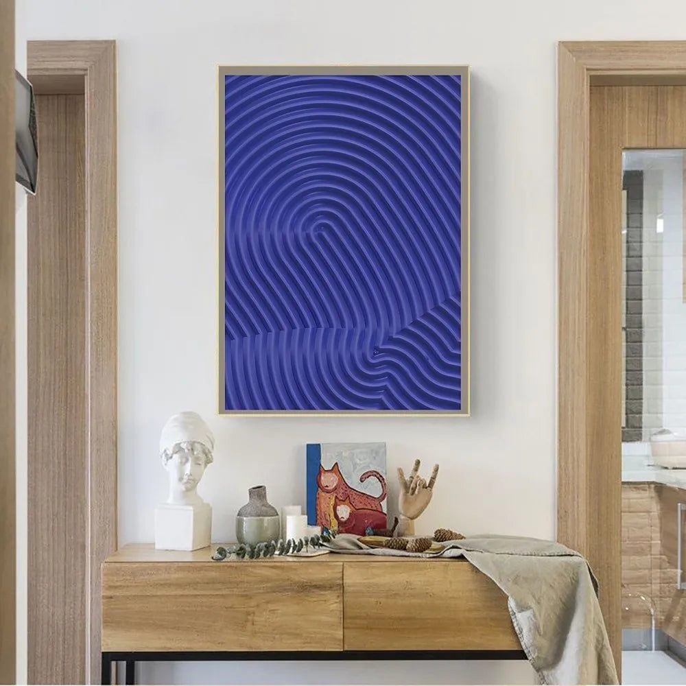 Abstract Klein Blue Simple Poster Wall Art Posters Vintage Canvas Prints Poster for Home Decoration Living Room Bedroom Decor