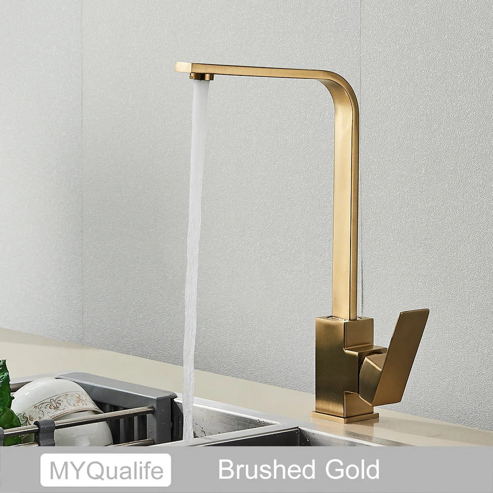 Decorbites™ Küchenarmatur: Chrom/Gold 360° Drehbarer Mischbatterie, Aufsatzmontiert für Waschbecken