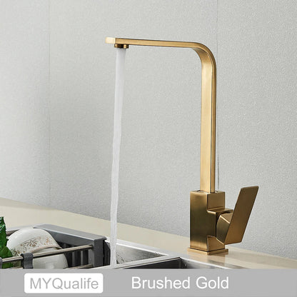 Decorbites™ Küchenarmatur: Chrom/Gold 360° Drehbarer Mischbatterie, Aufsatzmontiert für Waschbecken