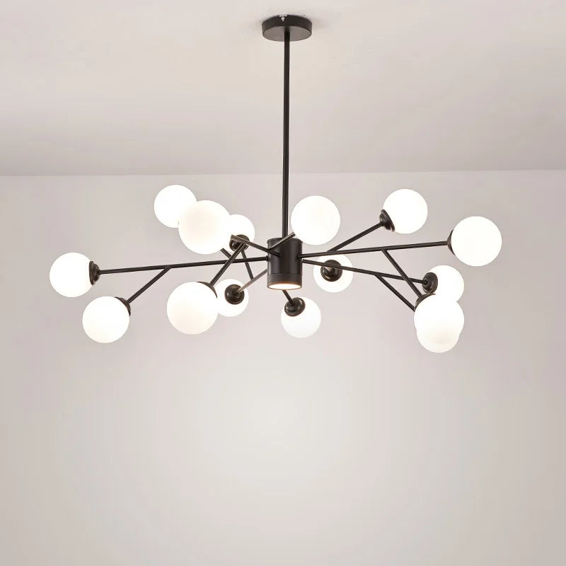 Decorbites™ Schwarze Kronleuchter: Luxuriöse Glas-Hängeleuchte für Zuhause, Schlafzimmer oder Wohnzimmer