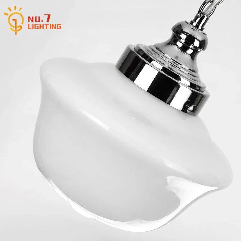 Decorbites™ Cremeglas-Pendantleuchten LED E27 Retro-Hängeleuchte für Schlafzimmer, Küche, Restaurant
