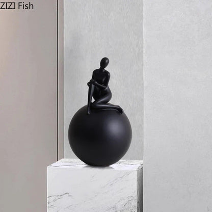 Decorbites™ Geometrische Basis-Charakter-Statue-Dekoration – Harz-Skulptur für ästhetische Raumornamente