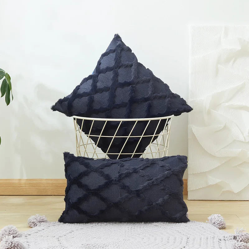 DecorBites™ Diamond Solid Embroidery Cushion Cover - Modern Home Decor