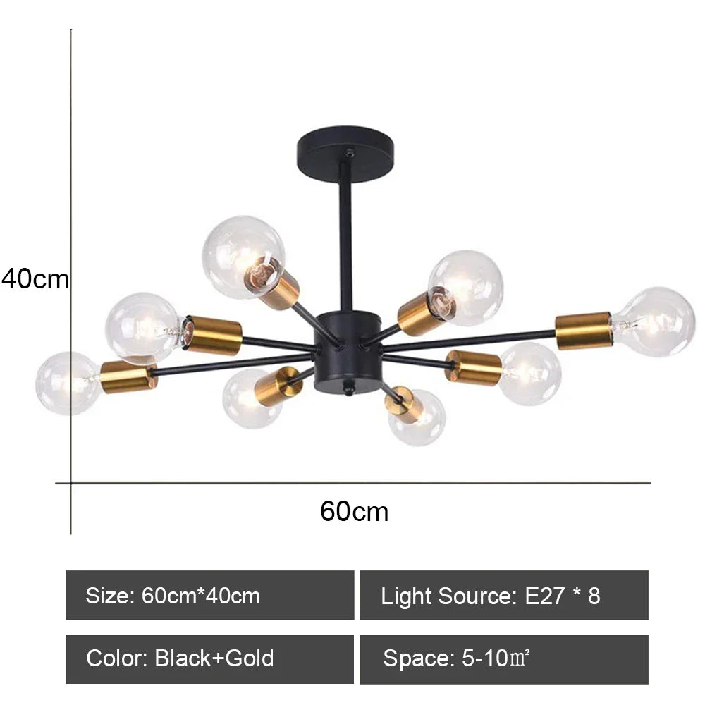Decorbites™ Schmiedeeisernes Kronleuchter LED-Deckenleuchte Modernes Vintage-Dekor-Beleuchtung