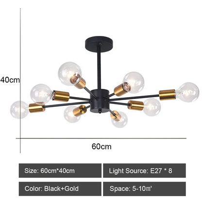 Decorbites™ Schmiedeeisernes Kronleuchter LED-Deckenleuchte Modernes Vintage-Dekor-Beleuchtung
