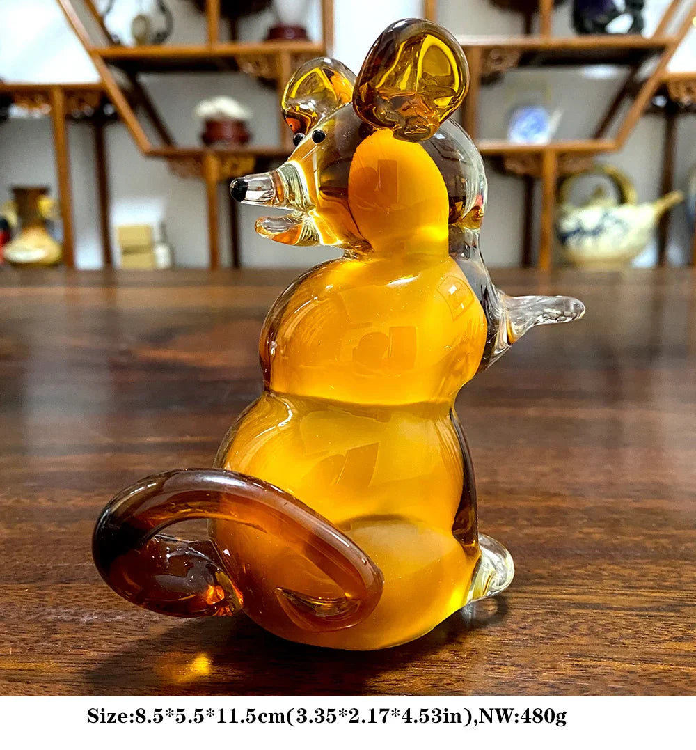 Decorbites™ Handgefertigte Kristall-Sikahirsch-Figur aus Blasglas Tierhandwerk Wohnungsdekoration