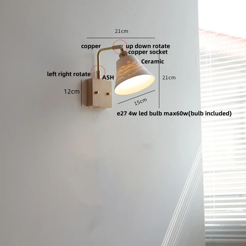 Ceramic Walnut Wall Lamp