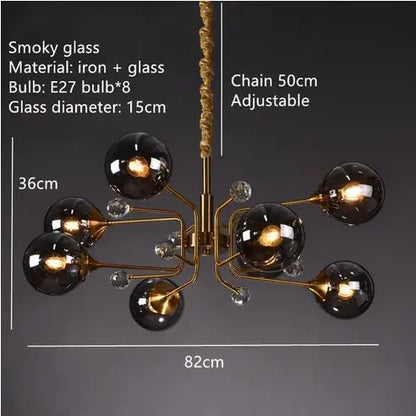 Decorbites™ Glas-Blase-Kronleuchter: Vintage-Industrial-Lampe für Wohnzimmer, Küche und Kücheninsel