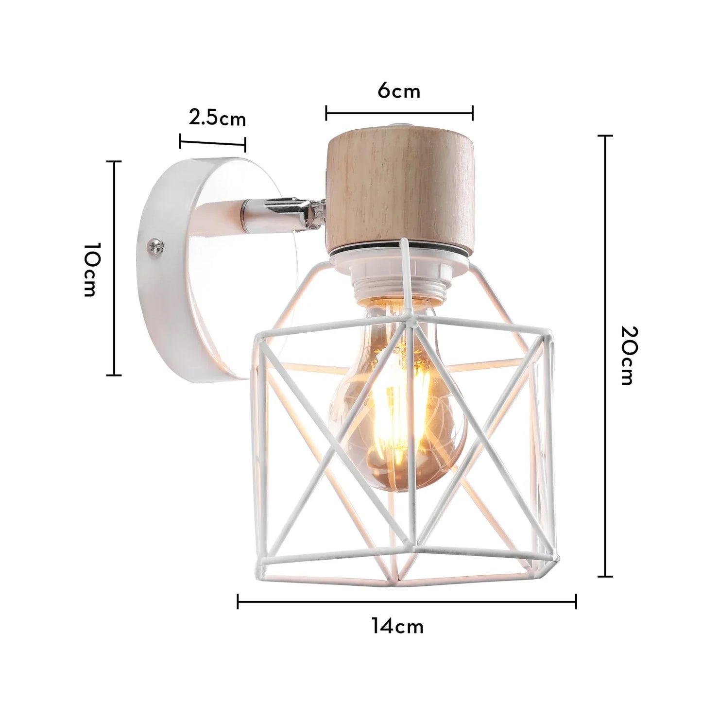 DecorBites™ Industrial LED Wall Sconce Iron Bedside Lamp Retro Loft Indoor Lighting