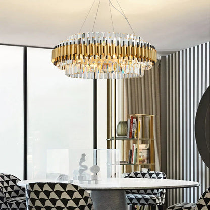 Decorbites™ Gold-Kristall-Kronleuchter LED-Deckenpendellampe - Luxuriöse Wohnzimmer-Dekoration
