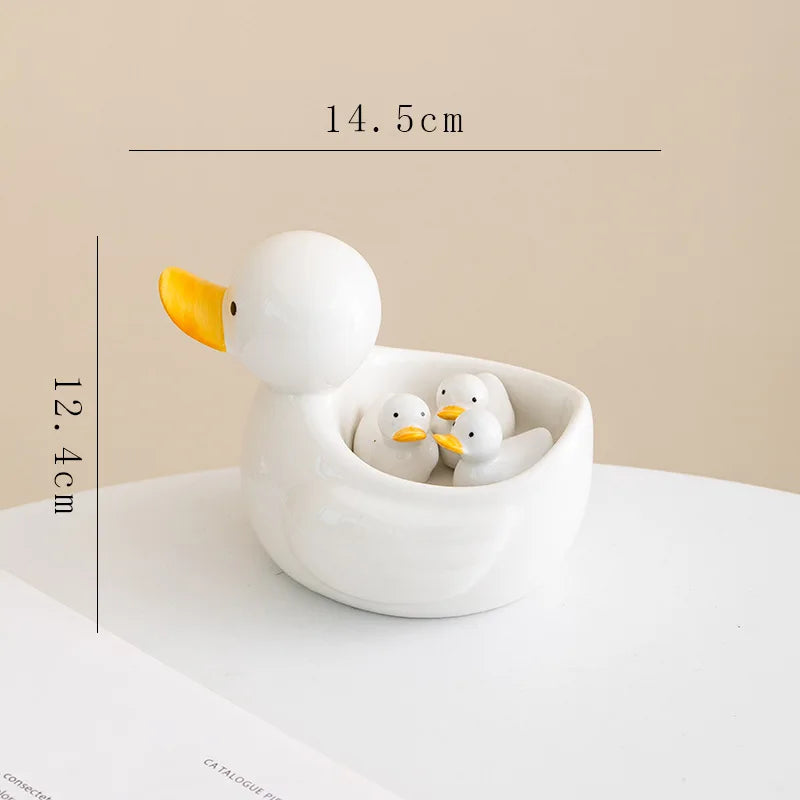 Decorbites™ Entenhaltes-Stäbchenhalter-Tablett Weißer-Hase-Porzellan-Teller Heimdekoration