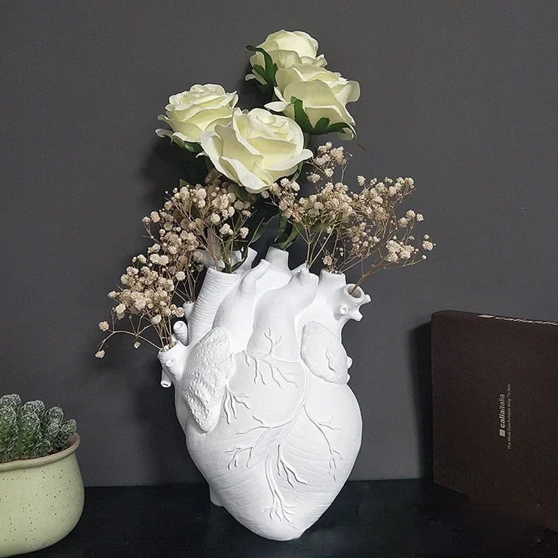 Decorbites™ Herzförmige Harz-Blumenvasen-Desktop-Dekoration Bouquet-Halter Heimdekoration