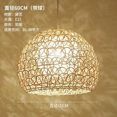 Decorbites™ Handgewebte Rattan-Hängeleuchter Bambus Moderne Wohnzimmer-Dekoration