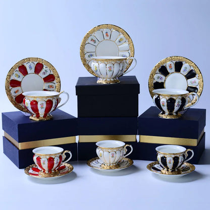 Decorbites™ Geprägtes Gold Bone China Teetassenservice-Set, Deutsches Design Trinkgeschirr