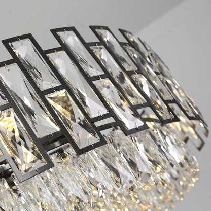 Decorbites™ Kristall-LED-Kronleuchter Schwarze Runde Pendelleuchte für Wohnzimmer Esszimmer Innenküche Schlafzimmer