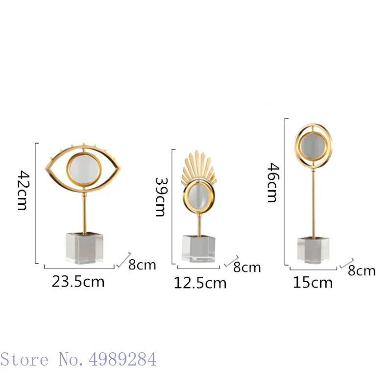 Decorbites™ Goldene Metall-Augen-Lupe mit Kristallglas-Basis - Moderne Heimdekoration