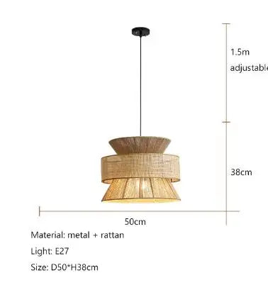 Decorbites™ Handgefertigte Hanfseil-Hängeleuchte für Restaurant und Café