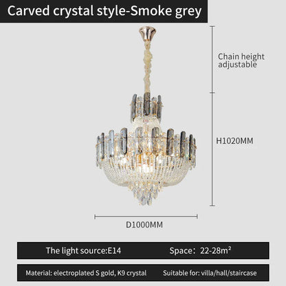 DecorBites™ French Bead Chain Crystal Chandelier for Luxury Spaces