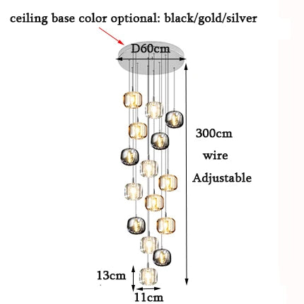 DecorBites™ Crystal LED Chandelier for Home Decoration and Modern Lighting