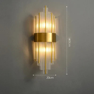 Decorbites™ Art-Deco-Edelstahl-Kristall-LED-Wandleuchte Schwarz Gold Schlafzimmer Flur