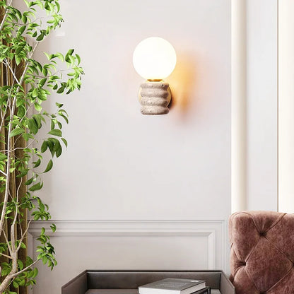 Decorbites™ Japanischer Stil LED-Wandleuchte mit Zugschalter und weißem Glas