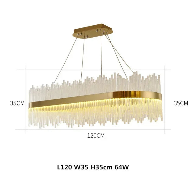 Gold Dimmable Crystal Pendant
