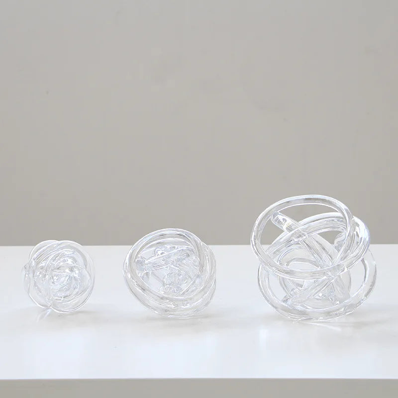 Decorbites™ Glas-Spulenwickelball-Ornament: Handgefertigt, geometrisch, transparent, Heimdekoration
