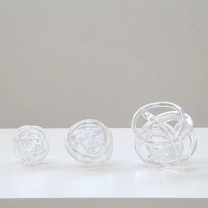 Decorbites™ Glas-Spulenwickelball-Ornament: Handgefertigt, geometrisch, transparent, Heimdekoration