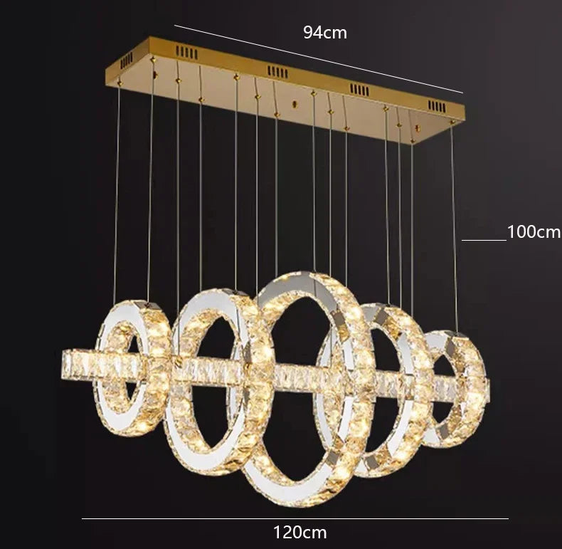 Chrome LED Hanging Chandelier