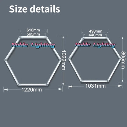 DecorBites™ Hexagon Ceiling Light 6500K for Car Wash Beauty Garage Wall with Honeycomb Design