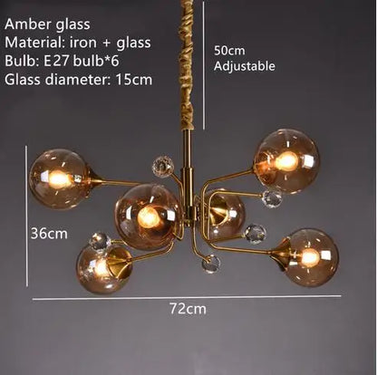 Decorbites™ Glas-Blase-Kronleuchter: Vintage-Industrial-Lampe für Wohnzimmer, Küche und Kücheninsel