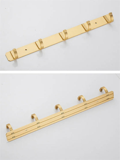 Decorbites™ Gebürstetes Gold-Aluminium-Garderobenhaken Set aus 4 - Badezimmer- & Küchenhaken