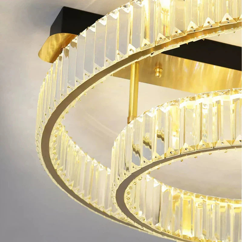 Gold Crystal Copper Ceiling Lamp