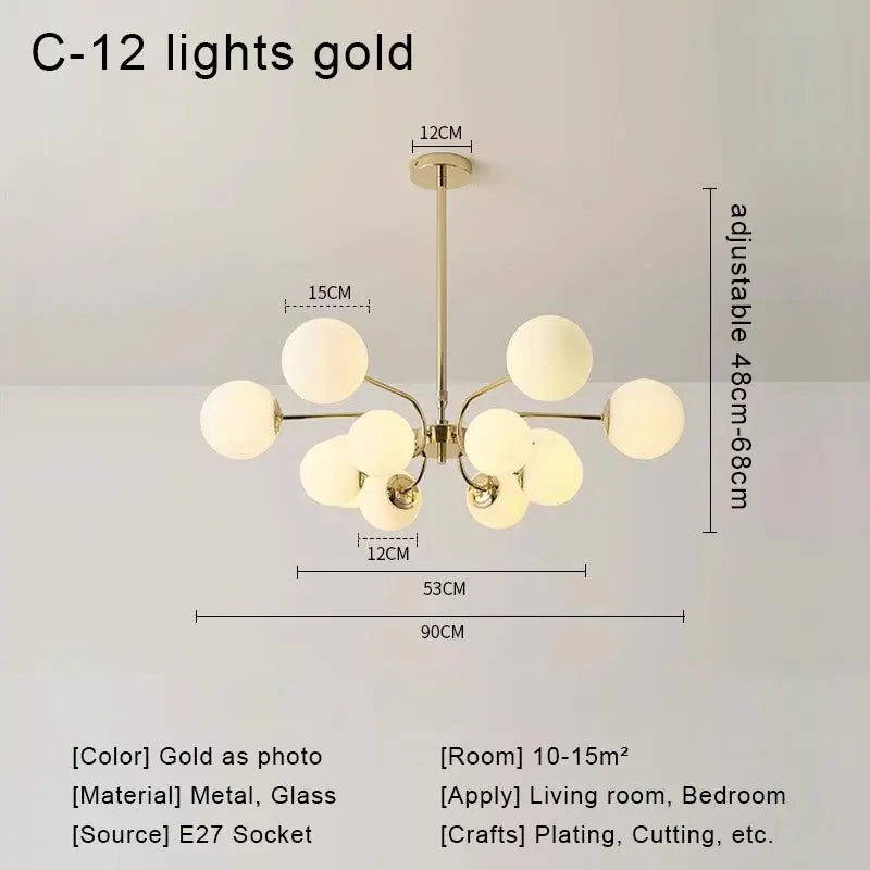 Decorbites™ Glas-Kugeln-LED-Deckenleuchter für modernes Wohnzimmer und Schlafzimmer