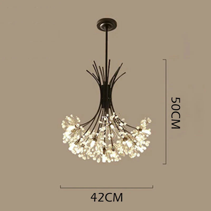 DecorBites™ Crystal Bouquet Pendant Light Chandelier in Black and Gold