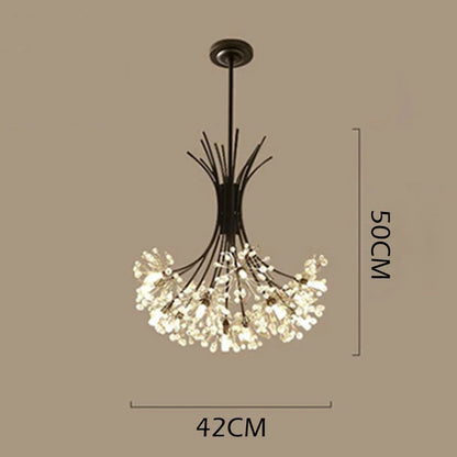 DecorBites™ Crystal Bouquet Pendant Light Chandelier in Black and Gold