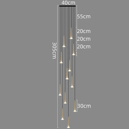Decorbites™ Kristall-LED-Treppen-Kronleuchter: Luxuriöse lange Treppenbeleuchtung mit kreativem Inseldesign