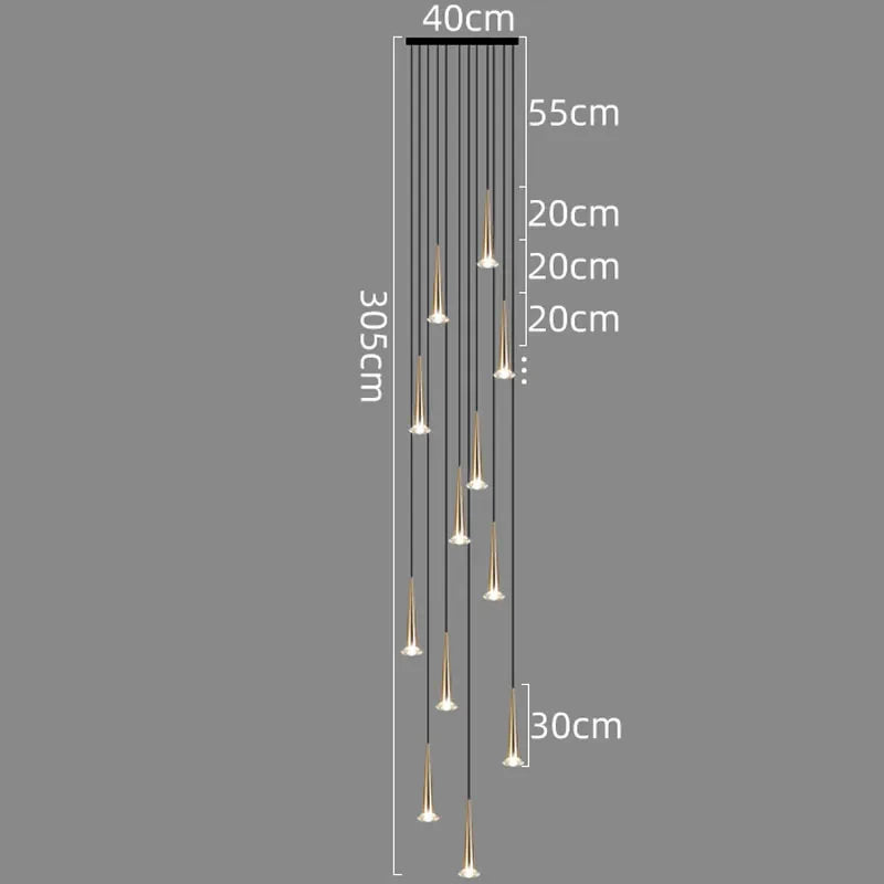 DecorBites™ Crystal LED Staircase Chandelier: Luxury Long Stair Lighting Fixture