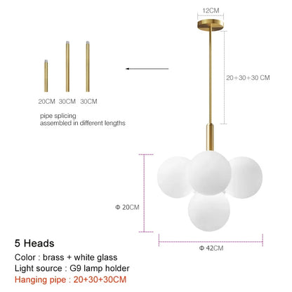 Decorbites™ Glas-Kugelleuchter-Hängeleuchte für Küche Wohnzimmer Schlafzimmer