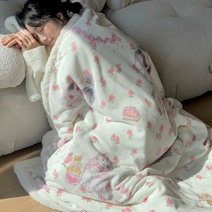 Decorbites™ Koreanisches Cartoon-Plüschdecke, weiche Nappensofabezug für Zuhause und Wohnheim