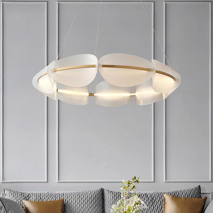 Decorbites™ Goldener Ring Weißer Acryl-Hängerleuchte für Wohnzimmer Esszimmer