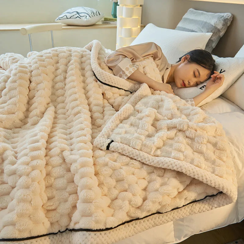 Decorbites™ Korallen-Fleece-Wärmedecke: Gemütliche Verdickte Winter-Bettdecke