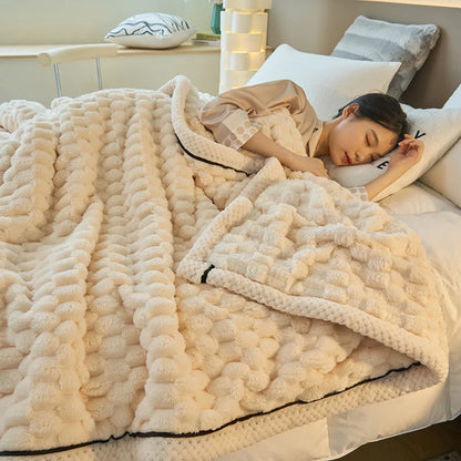 Decorbites™ Korallen-Fleece-Wärmedecke: Gemütliche Verdickte Winter-Bettdecke