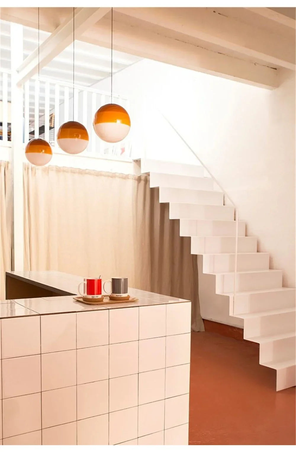 Nordische Minimalistische Farbverlauf-Glas-Kuppel-Hängeleuchten Restaurant Café Kinderzimmer Schaufenster-Dekoration LED-Licht
